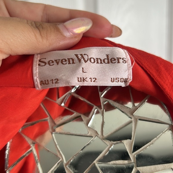 Seven Wonders REVOLVE Red Long Sleeve Dress with Tie Waist L - Picture 3 of 9